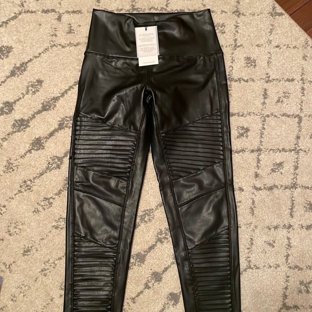 7 For all Mankind leather leggings never worn with tags